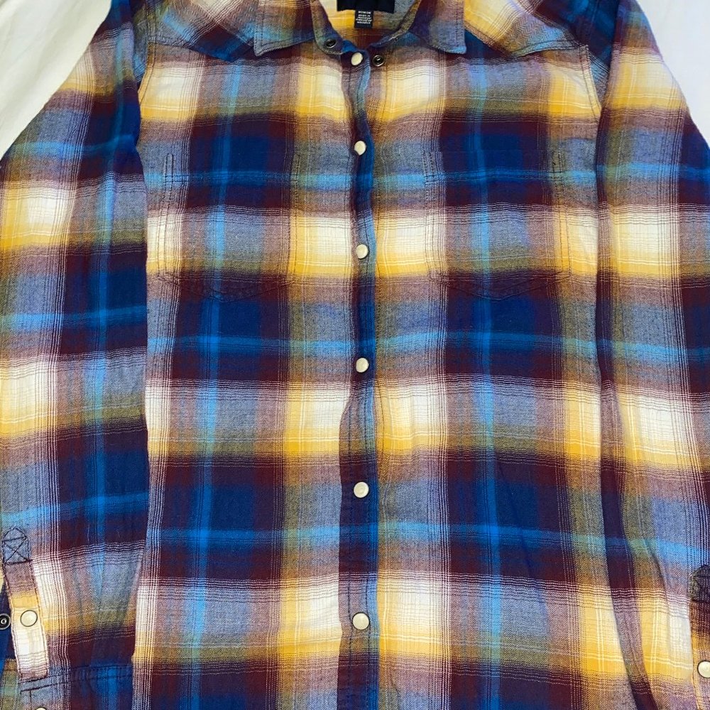 AE Boyfriend Fit Plaid Thermal